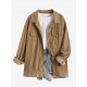 Women's Streetwear Rivet Design Corduroy Solid Color Shacket Jacket