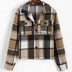 Plaid Check Flap Pocket Shacket