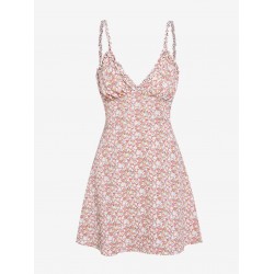 Ruffled Ditsy Print Mini Summer Dress