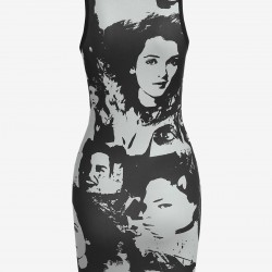 Slinky Figure Printed Mini Tank Dress