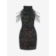 Sequined Chain Beads Bodycon Party Vegas Dress