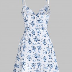 Ditsy Floral Ruffles Cami Wrap Mini Dress