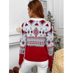 Crewneck Geo Graphic Xmas Sweater