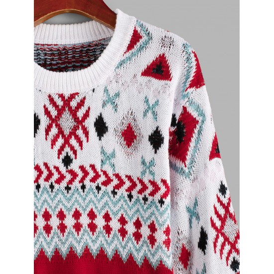 Crewneck Geo Graphic Xmas Sweater