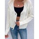 Button Up Solid Textured Knit Cardigan