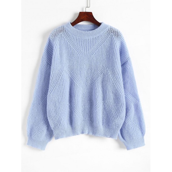 Crew Neck Plain Drop Shoulder Sweater