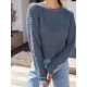 Plain Drop Shoulder Crew Neck Sweater