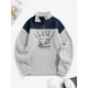 Fleece Lined ALASKA Graphic Quarter Zip 90s Sweatshirt