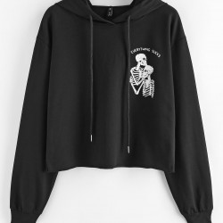 Skeleton EVERYTHING SUCKS Halloween Hoodie