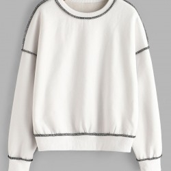 Loose Exposed Seam Fleece Lined Sweatshirt